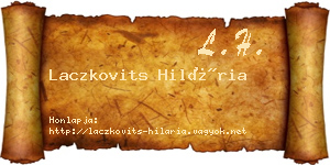 Laczkovits Hilária névjegykártya